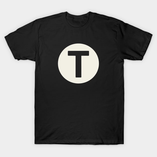 letter t black T-Shirt by persa